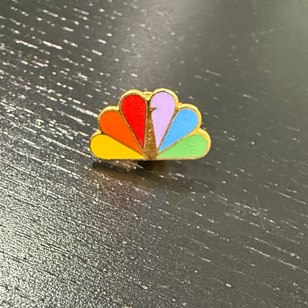 Vintage NBC Universal Rainbow Peacock Logo Employee Pin